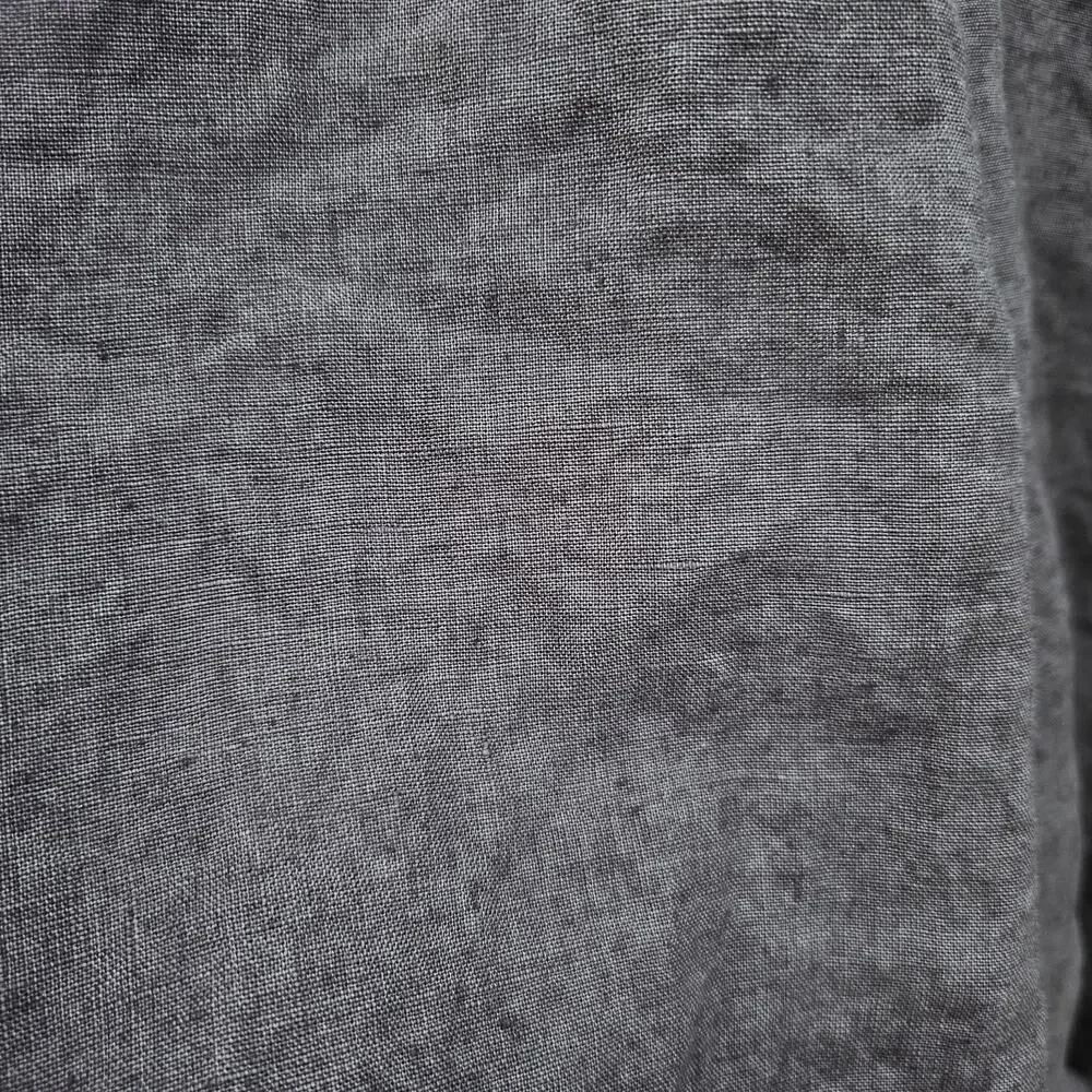 Quince 100% European Linen Duvet Cover Charcoal Gray King Cal Button Closure